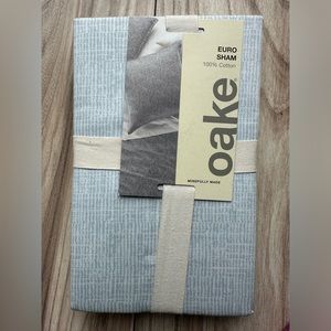 Oake Euro Sham Name T 300 Ethicot 100% Cotton OEKO-Tex 26x26 in New With Tags @